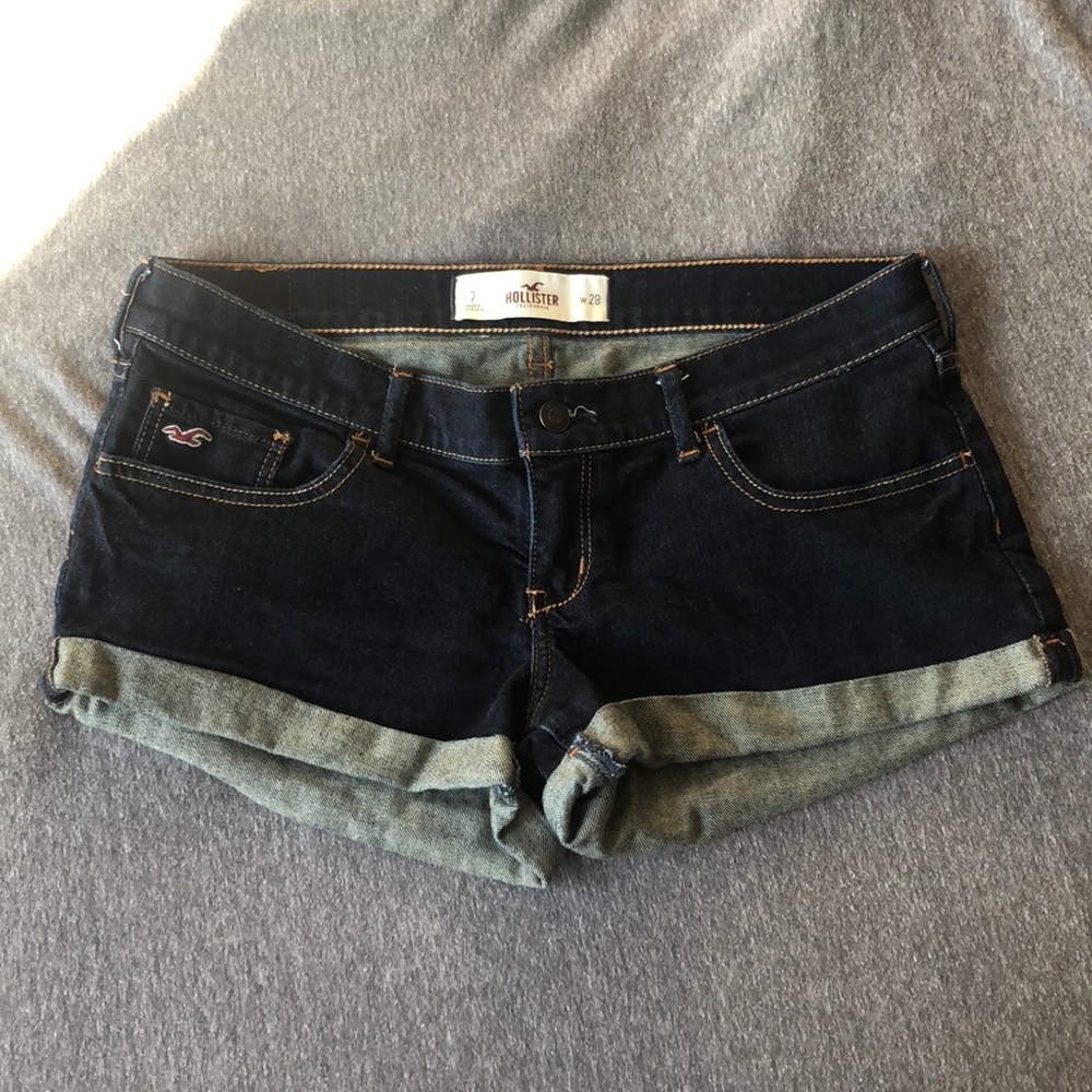 Hollister dark denim shorts